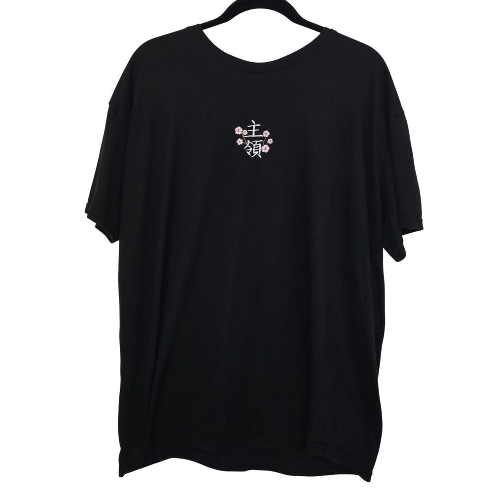 East X West Mens 2XL T Shirt Black Japanese Cherry Blossom Castle Graphic Tee